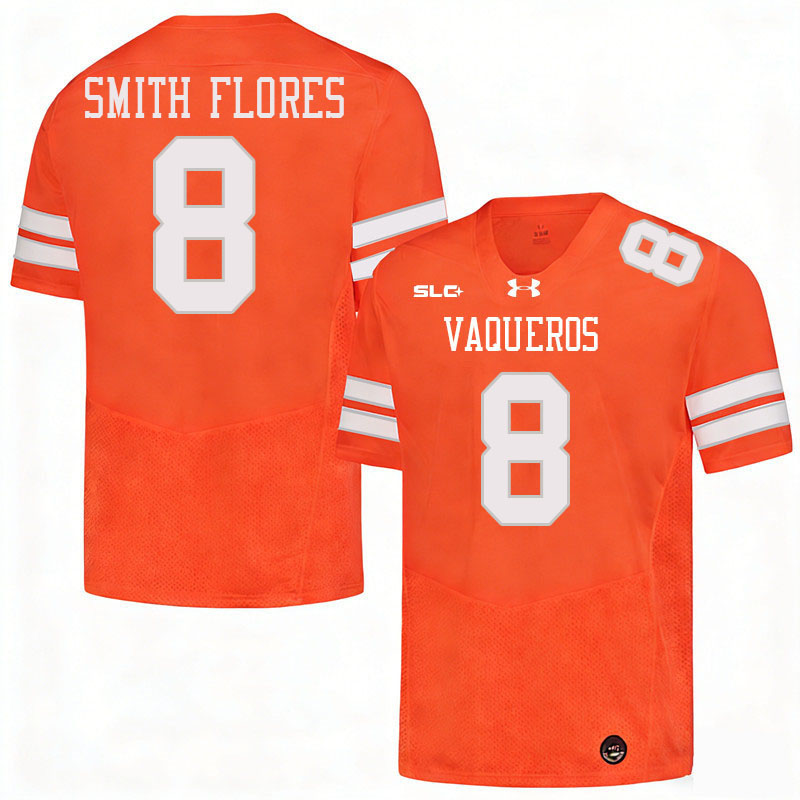 UT Rio Grande Valley Vaqueros #8 Ismael Smith Flores College Football Jerseys,Uniforms-Orange